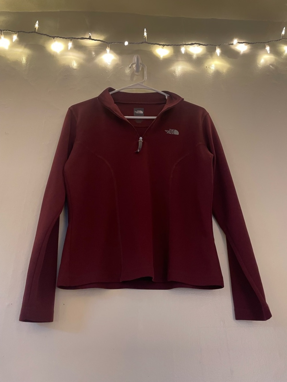 The North Face Women's Burgundy Vintage Quarter-Zip LongSleeve Top Outdoorsy Y2K - Picture 15 of 15